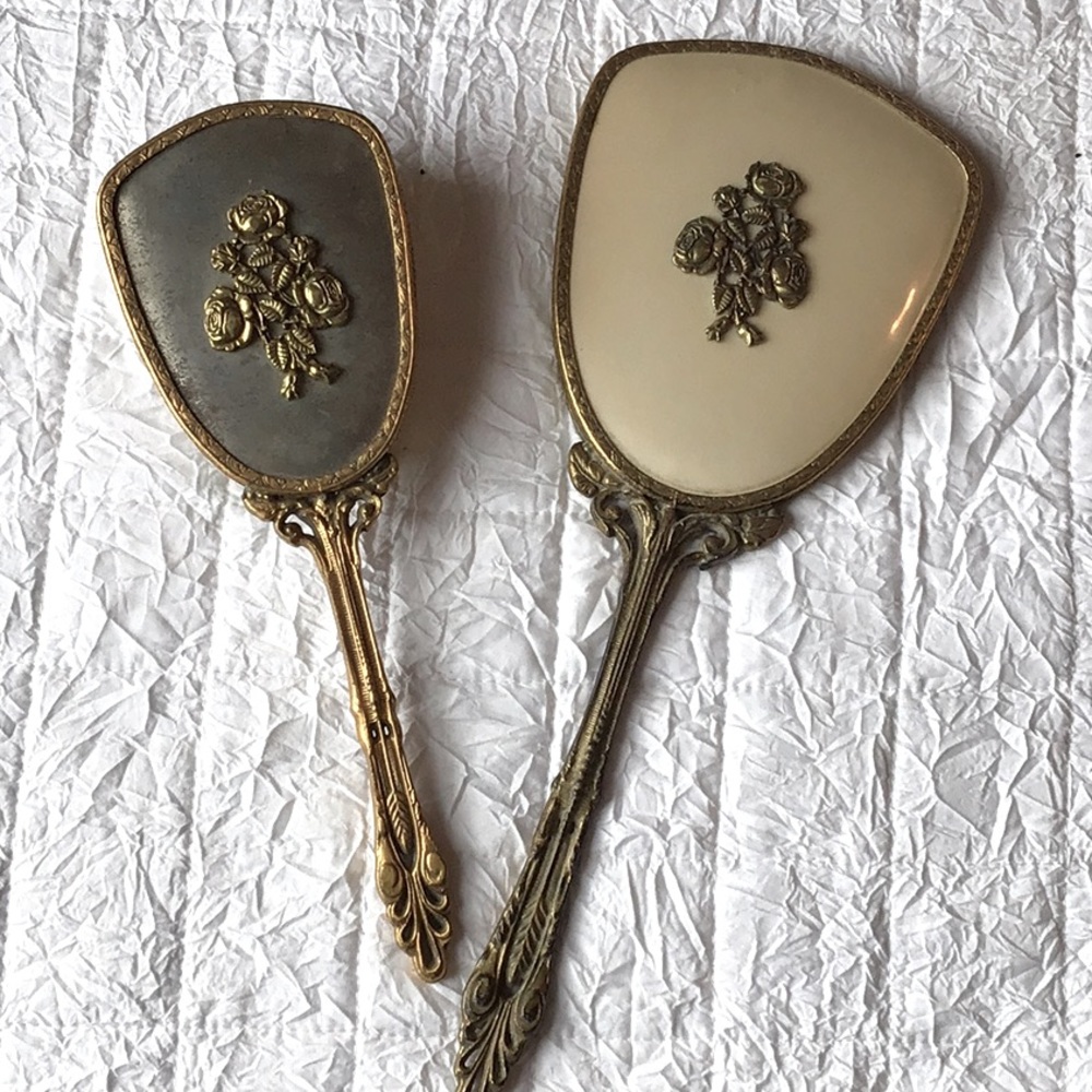 Vintage Mirror and Brush Set